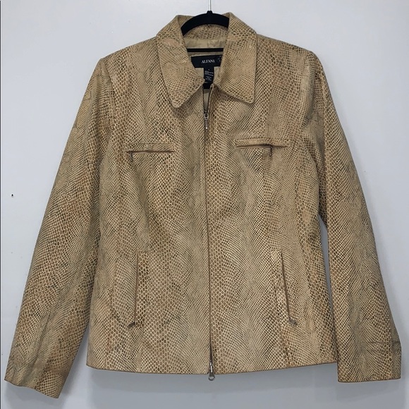 ALFANI embossed Leather jacket - Picture 2 of 8